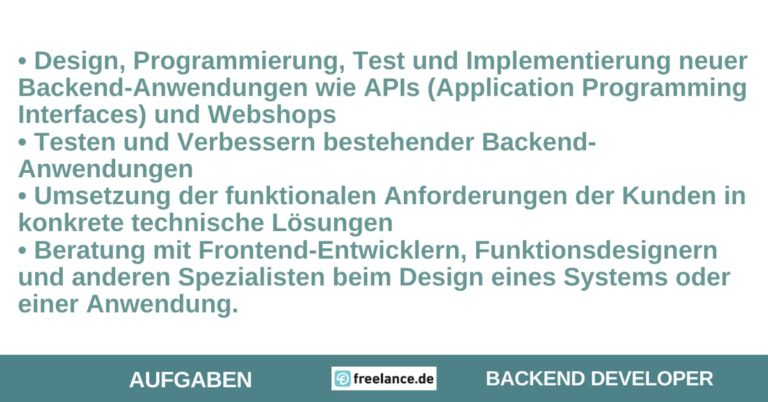 Aufgaben Back-End-Developer