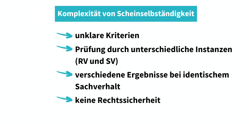 Komplexität von Scheinselbständigkeit