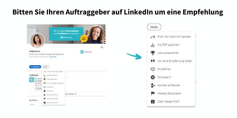 LinkedIn Empfehlung freelance.de