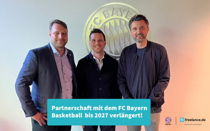 Simon Gravel (freelance.de), Robin Gollbach (freelance.de), Marko Pesic (FC Bayern München Basketball), v.l.n.r.