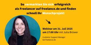 Webinar 'Sich als Freelancer erfolgreich vermarkten